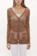 Mink Hole woven  knit  cardigan  28645