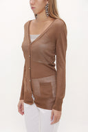 Mink Hole woven  knit  cardigan  28645