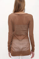 Mink Hole woven  knit  cardigan  28645