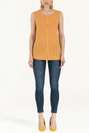 Mustard Printed woven  sleeveless blouse  28659