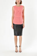 Coral Printed woven  sleeveless blouse  28659