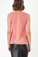 Coral Printed woven  sleeveless blouse  28659