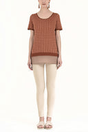 Cinnamon Wide collar  short sleeved tricot  blouse 28660