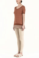 Cinnamon Wide collar  short sleeved tricot  blouse 28660