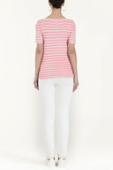 White Wide collar  short sleeved tricot  blouse 28661