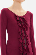 Fuchsia Knitted blouse with stone detail 19080
