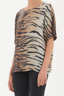 Black Patterned wide cut blouse 19192