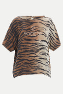 Black Patterned wide cut blouse 19192