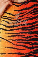 Red Patterned wide cut blouse 19192