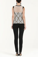 Rings And Chain Net fabric woven  blouse  19282