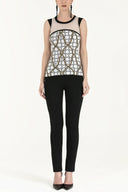 Rings And Chain Net fabric woven  blouse  19282