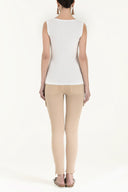 Ecru Sleeveless knitwear blouse 19299