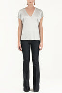 Gray Lace back blouse  19303