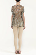 Anthracite Lace back blouse  19303