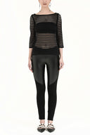 Black File woven  Slim fit  blouse  19318