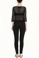 Black File woven  Slim fit  blouse  19318