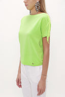 Green Shoulder tassel knit blouse 19324