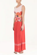 Ecru Floral strappy   sleeveless woven  blouse  19329