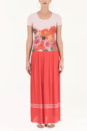 Ecru Floral strappy   woven  blouse  19330