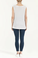 Ecru Strappy   woven  blouse  19351