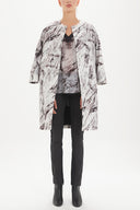 Black Faux suede mixed wide cut blouse 19397