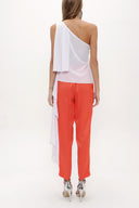 White Ruffled one shoulder blouse 19462