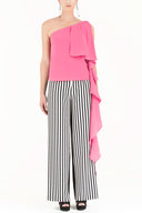 Pink Ruffled one shoulder blouse 19462