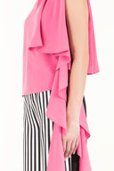 Pink Ruffled one shoulder blouse 19462