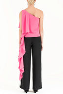 Pink Ruffled one shoulder blouse 19462