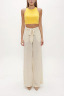 Yellow Sleeveless woven  blouse  19470