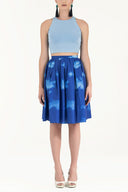 Turquoise Sleeveless woven  blouse  19470