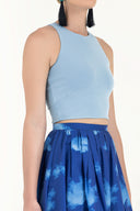 Turquoise Sleeveless woven  blouse  19470