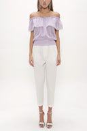 Lilac Lace  off shoulder  blouse  19473
