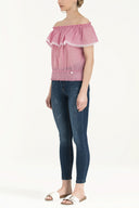 Pink Lace  off shoulder  blouse  19473