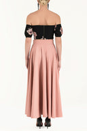 Navy Blue Zipped strapless blouse 19476