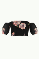 Navy Blue Zipped strapless blouse 19476