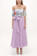 Patterned Zipped strapless blouse 19476