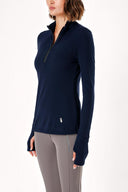 Navy Blue ZIPPER DETAILED HALLOWEEN KNITTED BLOUSE 19527