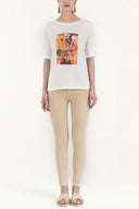 White Printed basic tshirt 19560