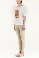 White Printed basic tshirt 19560