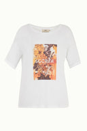 White Printed basic tshirt 19560
