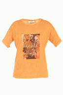 Orange Printed basic tshirt 19560