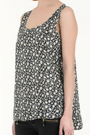 Black Printed sleeveless blouse  19561