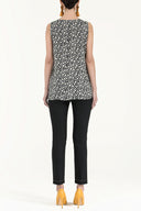 Black Printed sleeveless blouse  19561