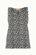 Black Printed sleeveless blouse  19561