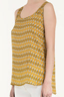 Yellow Printed sleeveless blouse  19561