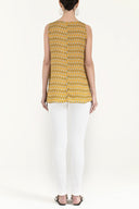 Yellow Printed sleeveless blouse  19561