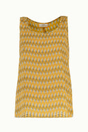 Yellow Printed sleeveless blouse  19561