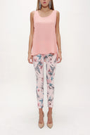 Salmon Printed sleeveless blouse  19561