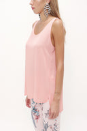 Salmon Printed sleeveless blouse  19561